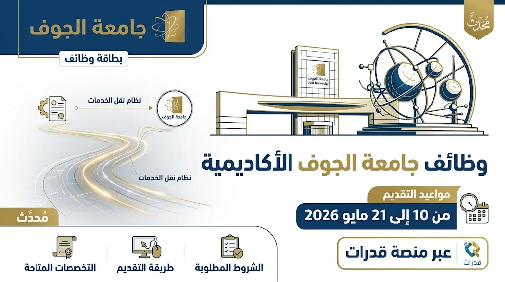 بدء التقديم على وظائف جامعة الجوف الأكاديمية 2026 بنظام نقل الخدمات.. المواعيد ورابط منصة قدرات.