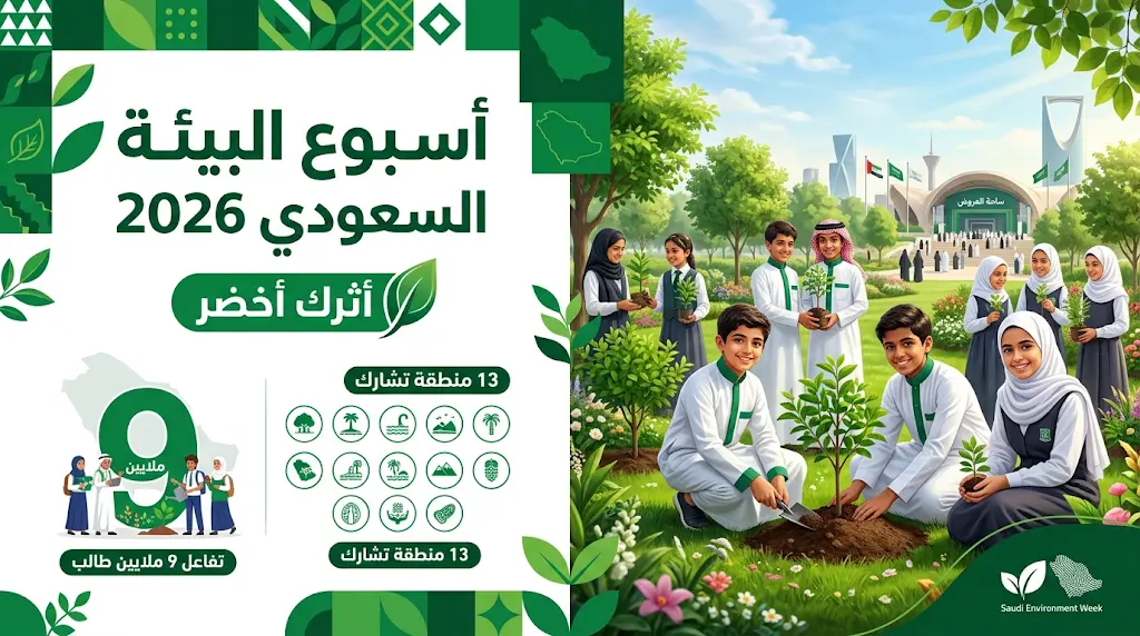 بمشاركة 9 ملايين طالب وطالبة.. انطلاق أسبوع البيئة السعودي 2026 لتحقيق مستهدفات رؤية 2030