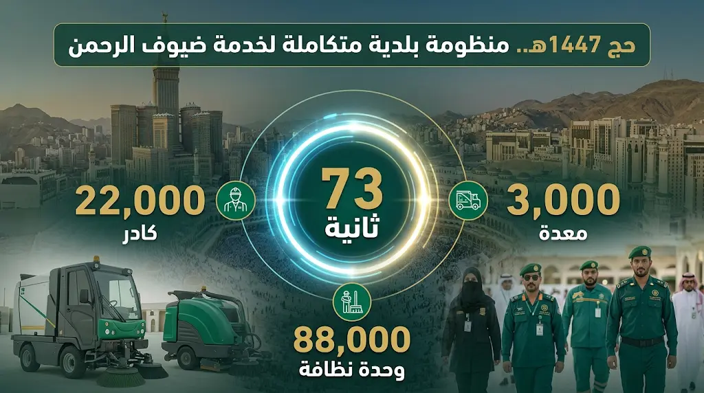 بمنظومة ذكية واستجابة خلال 73 ثانية.. وزارة البلديات والإسكان تنهي استعداداتها التشغيلية لموسم الحج