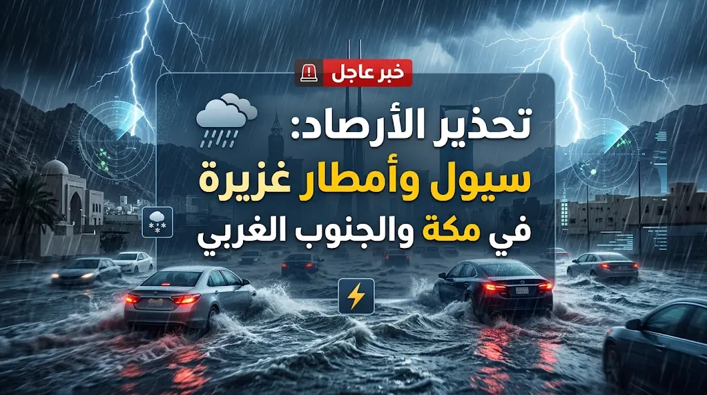 تحذير من الأرصاد: أمطار غزيرة وسيول تهدد 4 مناطق رئيسية أبرزها مكة المكرمة والباحة وعسير وجازان