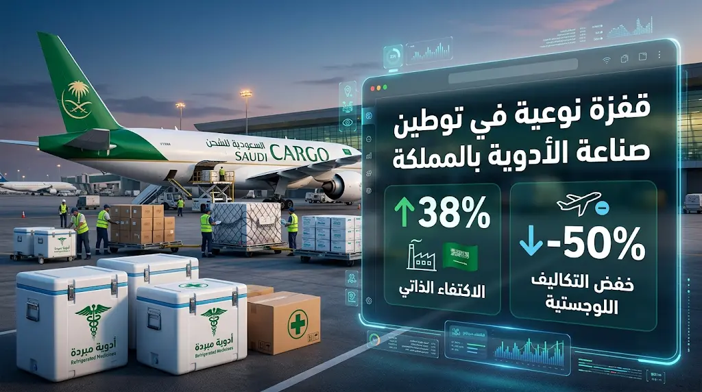 تخفيض تكاليف الشحن الجوي للأدوية بنسبة 50% يسهم في رفع نسبة الاكتفاء الذاتي الدوائي بالمملكة إلى 38%