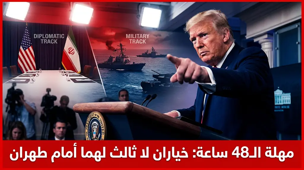 ترامب يمهل طهران 48 ساعة للاختيار بين التوقيع على اتفاق جديد أو مواجهة القوة العسكرية الأمريكية