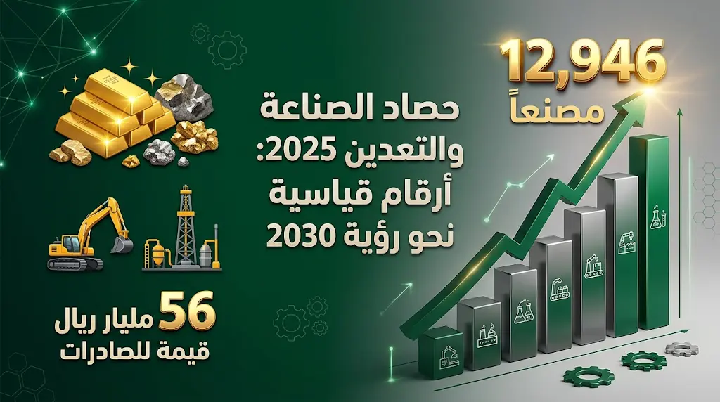 تقرير وزارة الصناعة والثروة المعدنية لعام 2025 يسجل 13 ألف مصنع واستثمارات تتجاوز 76 مليار ريال