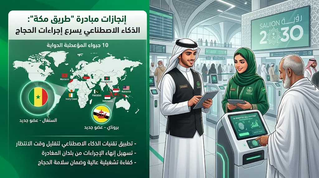 توسعة مبادرة طريق مكة لتشمل 10 دول وانضمام السنغال وبروناي لأول مرة في موسم حج 1447هـ