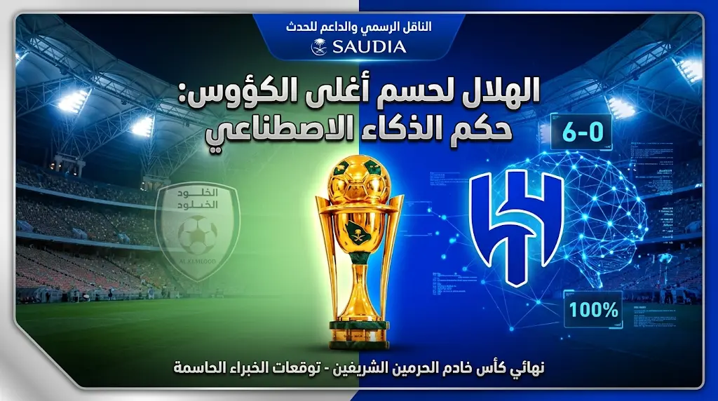 توقعات الذكاء الاصطناعي لنهائي كأس الملك 2026: الهلال ضد الخلود.. الموعد والقنوات الناقلة