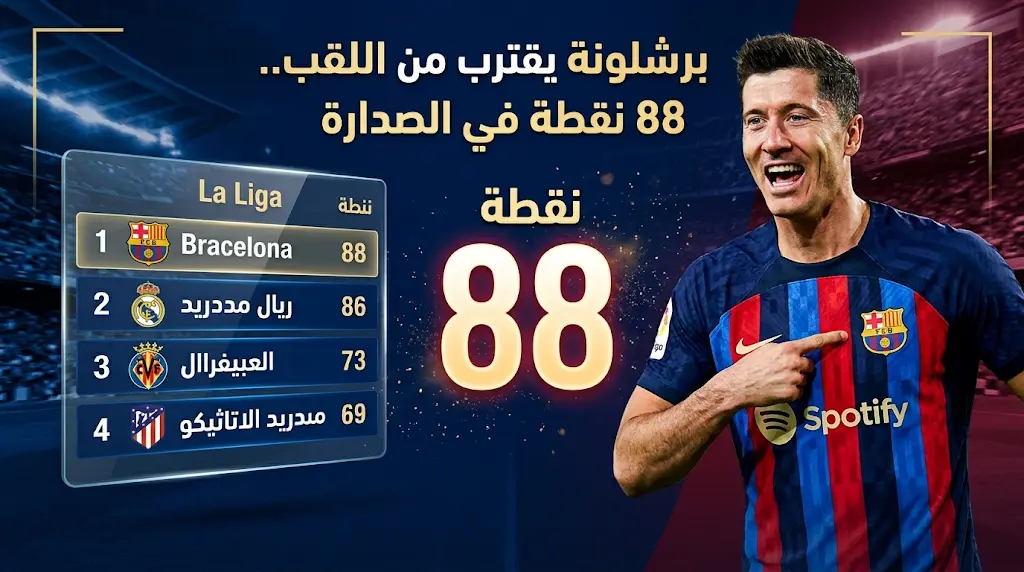 جدول ترتيب الدوري الإسباني 2026 بعد نتائج الجولة 34.. برشلونة يحكم قبضته على الصدارة