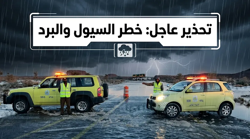 خطر السيول والبرد يهدد معظم مناطق المملكة.. الدفاع المدني يوجه تحذيراً مشدداً لمنع الاقتراب من الأودية