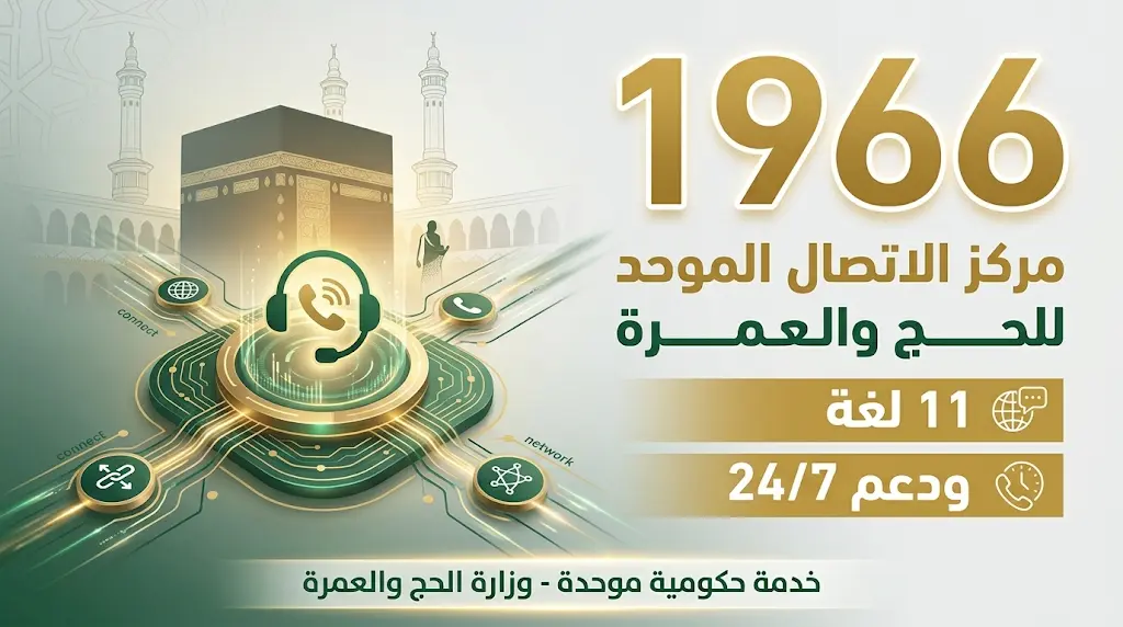 رقم 1966: قناة الدعم الموحدة للحجاج والمعتمرين تعمل على مدار الساعة بـ 11 لغة.