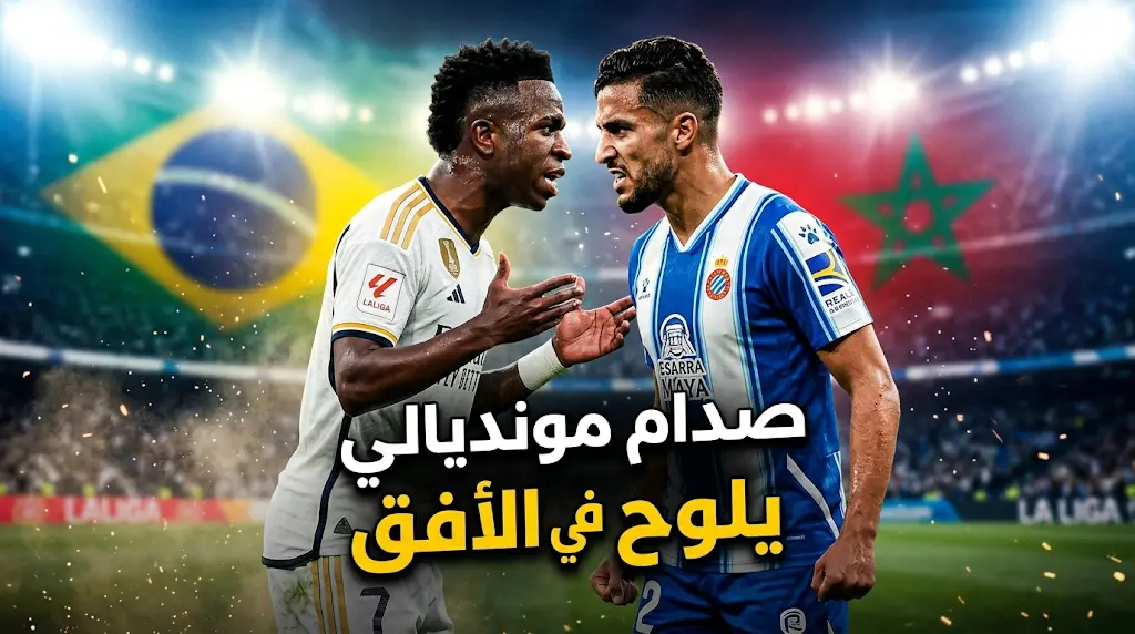 صدام مونديالي يلوح في الأفق: مشادة فينيسيوس والهلالي تفتتح معركة المغرب والبرازيل في كأس العالم 2026.