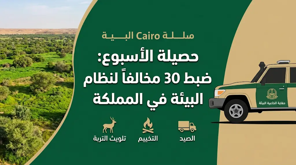 ضبط 30 مخالفاً لنظام البيئة تورطوا في الصيد الجائر والرعي غير القانوني وتلويث التربة بالمحميات الملكية