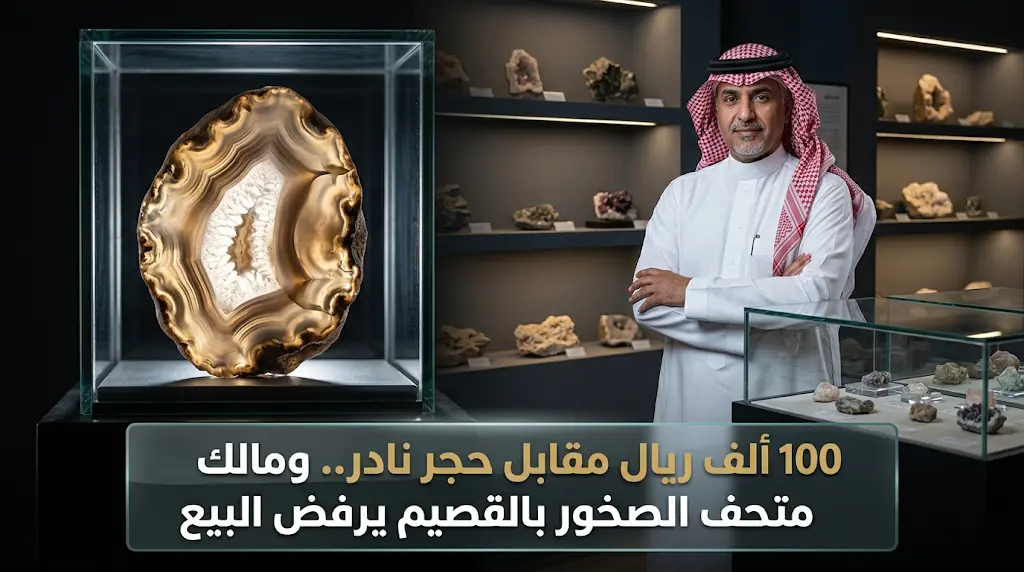 عبدالله السحيباني يرفض بيع حجر نادر بـ 100 ألف ريال ويتمسك بمقتنيات متحف الصخور في القصيم