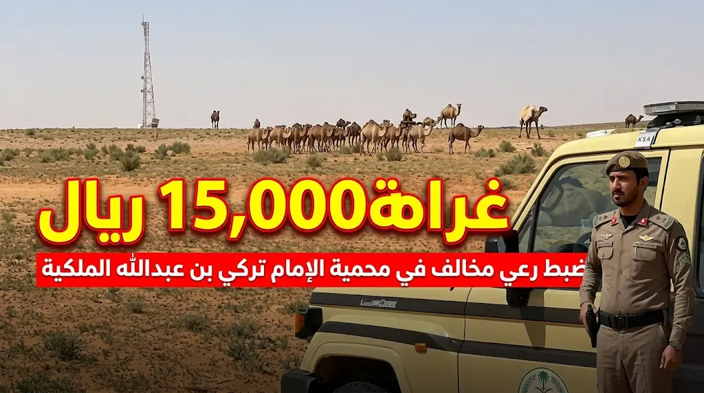 غرامة 15 ألف ريال.. الأمن البيئي يطبق العقوبة على راعٍ خالف نظام الرعي بـ 30 متنًا من الإبل