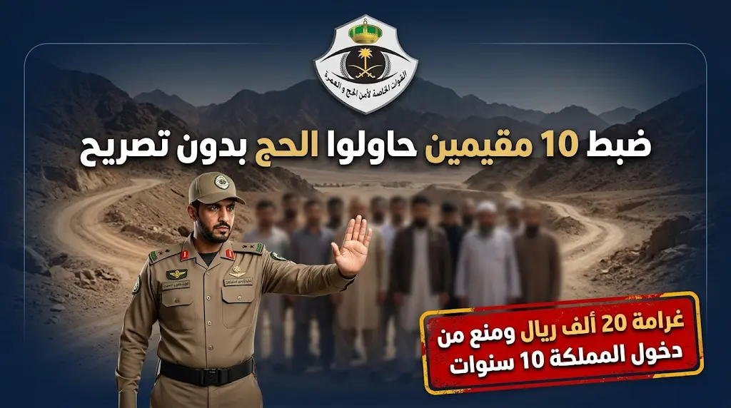 غرامة 20 ألف ريال وترحيل 10 سنوات.. عقوبات صارمة تنتظر مقيمين من السودان ومصر واليمن حاولوا الحج بدون تصريح