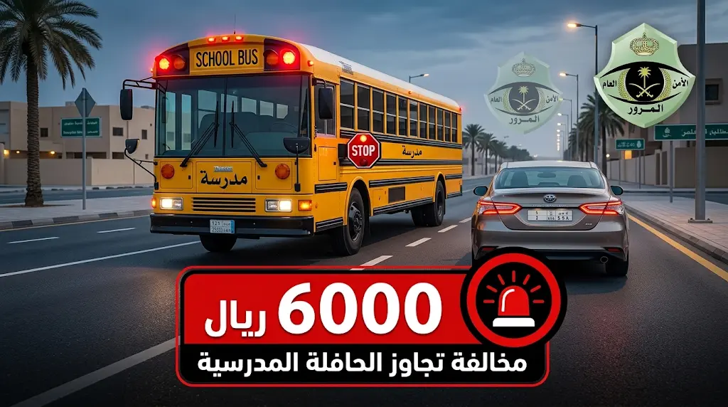 غرامة تصل إلى 6000 ريال.. المرور السعودي يشدد على التوقف الفوري عند حافلات النقل المدرسي