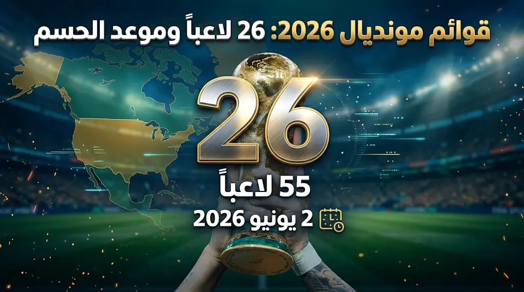 فيفا يحسم الجدل: اعتماد قائمة الـ 26 لاعباً لمونديال 2026 وموعد نهائي لإعلانها.