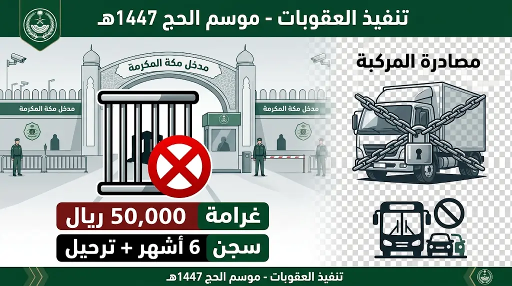 قرار حاسم: مصادرة مركبة النقل وترحيل الوافد المخالف لنقل حجاج بلا تصريح
