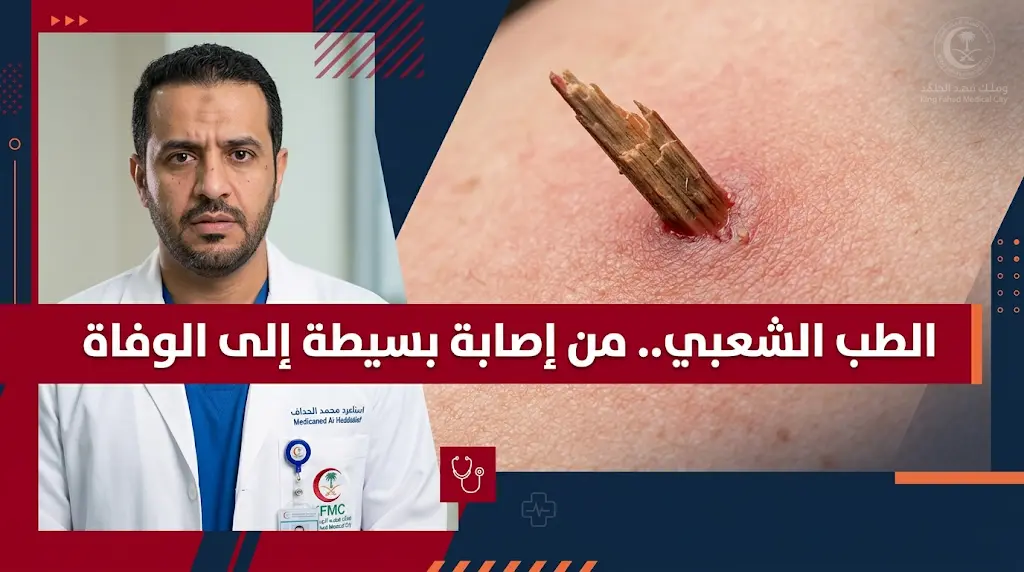 قصة مأساوية لمريض انتهت حياته بمدينة الملك فهد الطبية بسبب قطعة خشب واللجوء للطب الشعبي