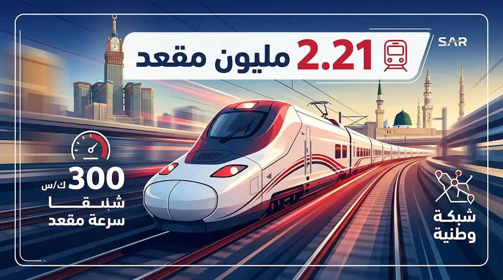 قطار الحرمين السريع يحطم الأرقام القياسية: أكثر من 2.2 مليون مقعد لخدمة ضيوف الرحمن في حج 2026.