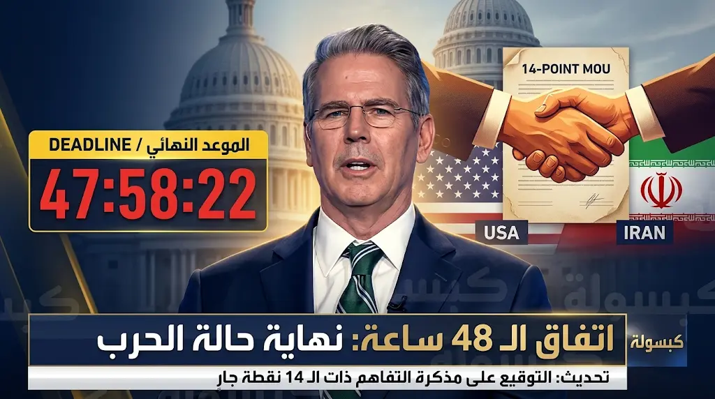 مذكرة تفاهم من 14 نقطة تنهي "حالة الحرب" بين أمريكا وإيران.. والرد خلال 48 ساعة