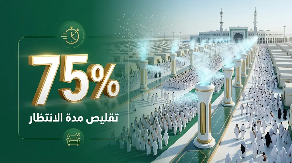 مساران لتطوير المشاعر المقدسة: الأنسنة ورفع الطاقة الاستيعابية لتقليص انتظار الحجاج 75%.