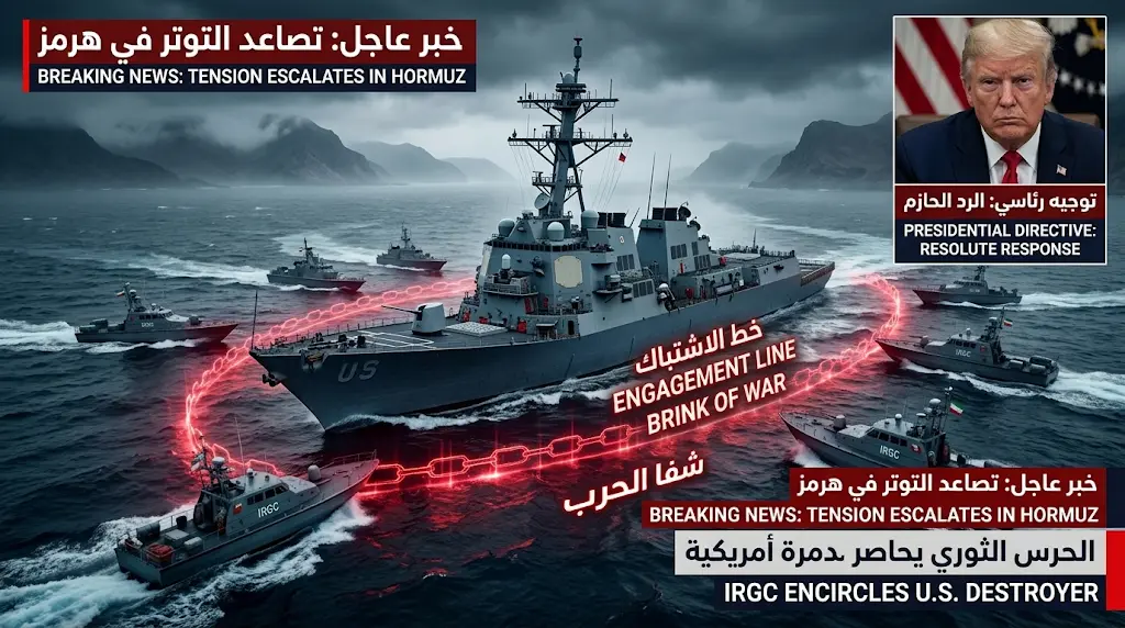 مضيق هرمز على شفا الحرب: قواعد اشتباك أمريكية لتدمير الزوارق الإيرانية ورد إيراني بـ "منع المدمرات"