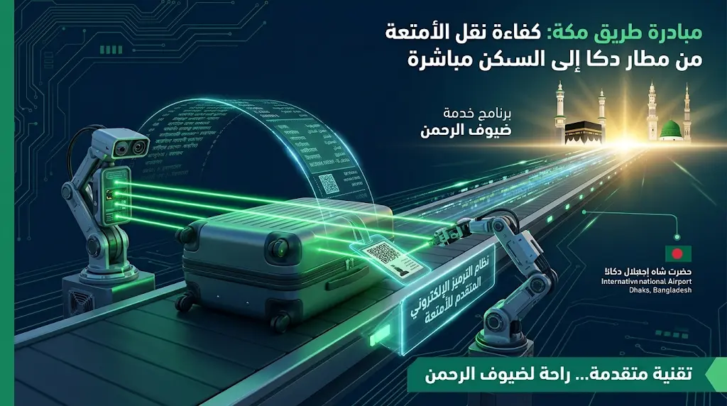 من دكا إلى السكن مباشرة.. "طريق مكة" يودع انتظار الأمتعة لحجاج بنغلاديش 1447هـ