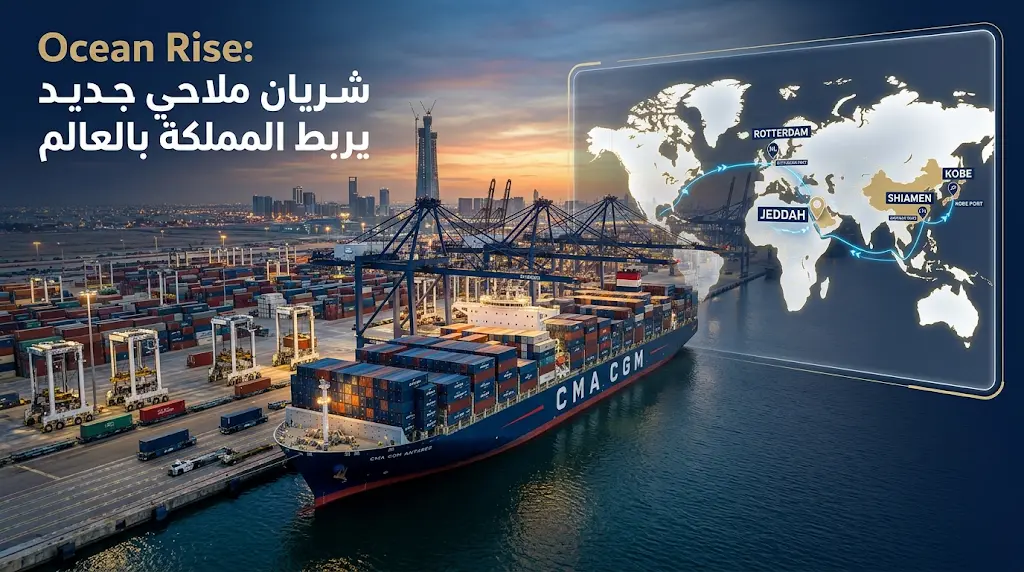 "موانئ" تعلن إضافة خدمة الشحن "Ocean Rise" لميناء جدة الإسلامي لربط المملكة بـ 9 موانئ عالمية في آسيا وأوروبا