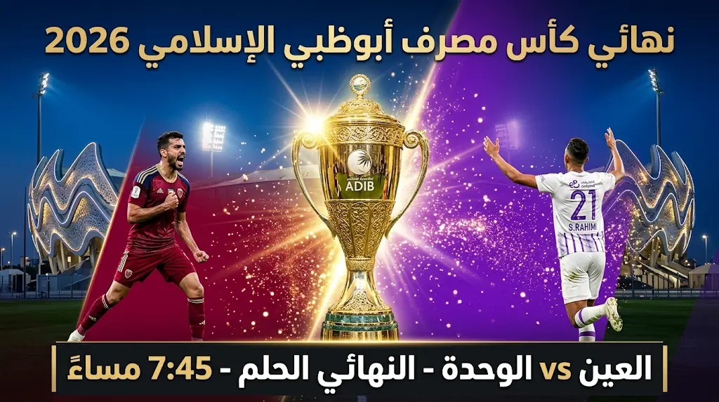 موعد مباراة العين والوحدة اليوم الجمعة 1-5-2026 في نهائي كأس مصرف أبوظبي الإسلامي والقنوات الناقلة