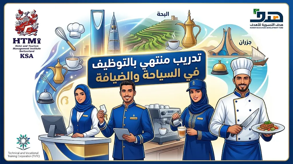 هدف و"التقني والمهني" يطلقان برامج تدريب منتهية بالتوظيف في السياحة والضيافة بالرياض والباحة وجازان
