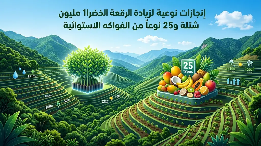 هيئة تطوير المناطق الجبلية تحقق إنجازاً نوعياً: توزيع 1.5 مليون شتلة وتنمية 25 نوعاً من الفواكه الاستوائية