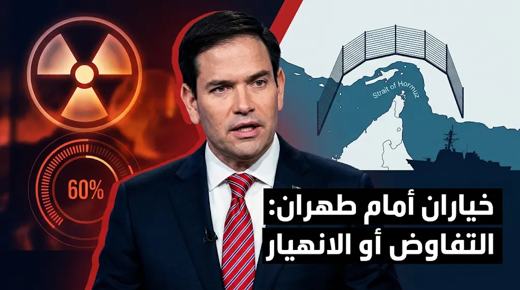 وزير الخارجية الأمريكي يخير طهران بين الموافقة على الشروط أو الانهيار التام للنظام.